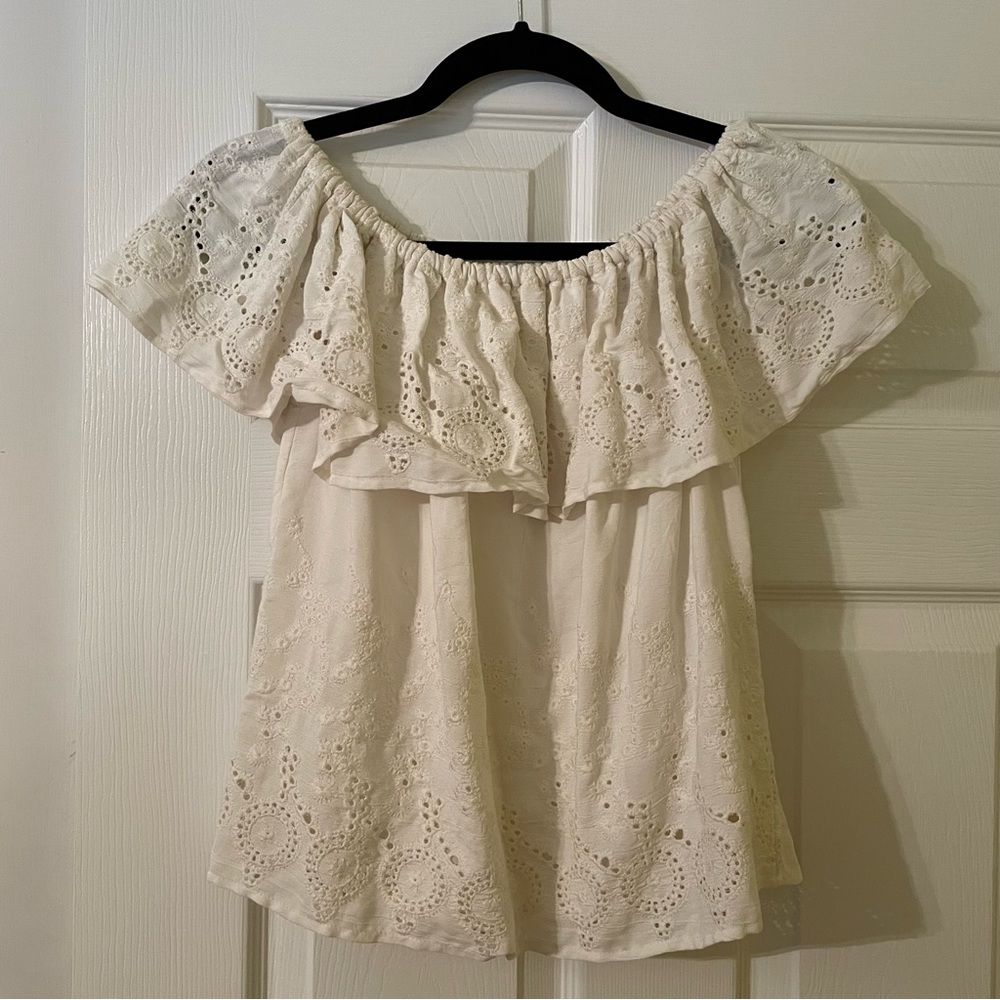 NWT Lucky Brand Off the Shoulder White Top